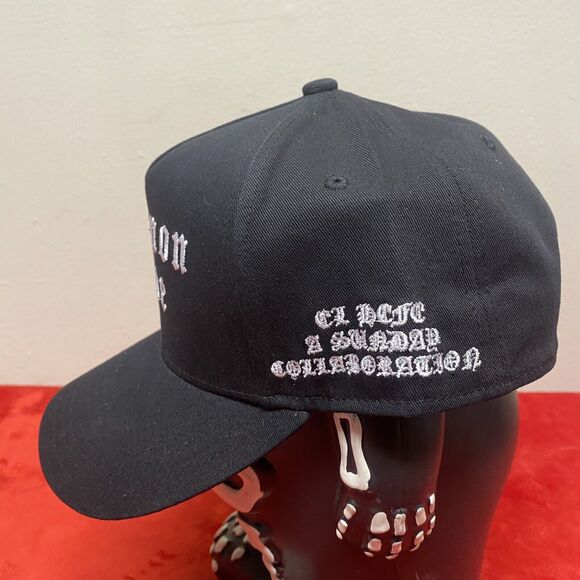 Common Hype Script Barbwire Snap Back Hat Black W/white Old English Letters AZ - Picture 2 of 10